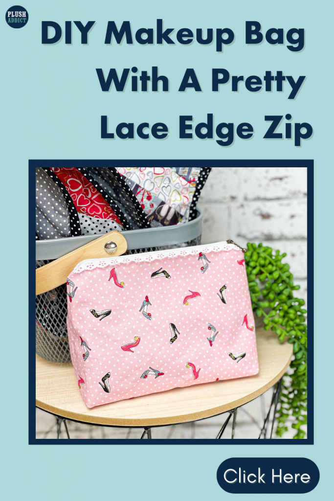 lace edge zip make up bag tutorial