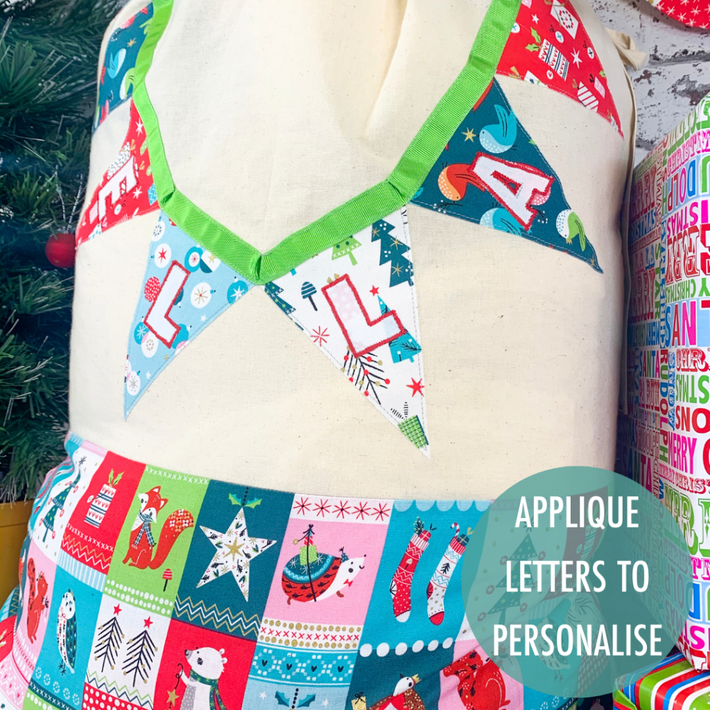 Personalised Santa Sack tutorial with free applique letters