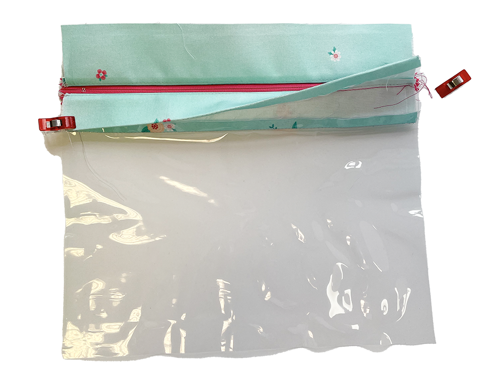 Fold the lower zipper exterior piece 